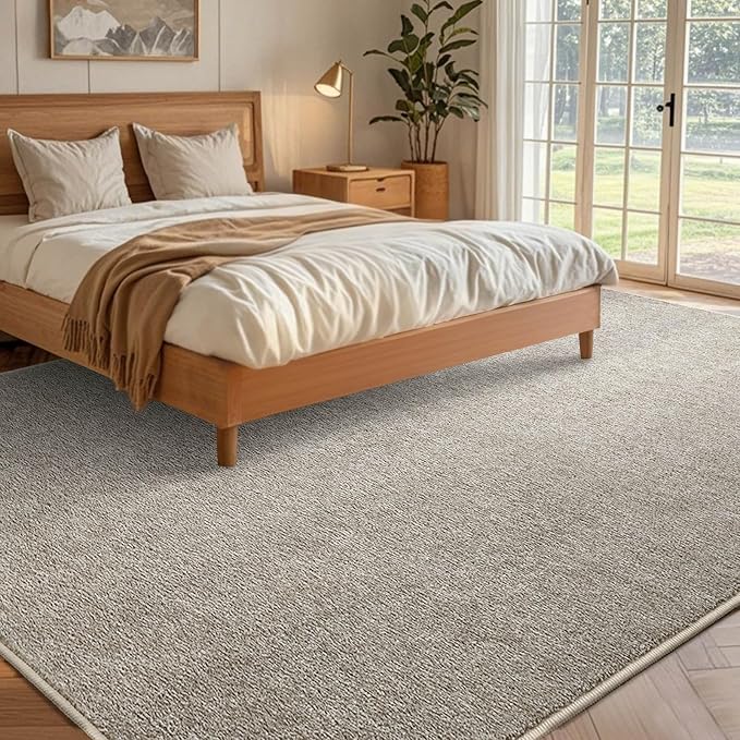 FinRèc 6x9 Washable Area Rugs for Bedroom Living Room, Low Pile Thin Rug Solid - Image 2