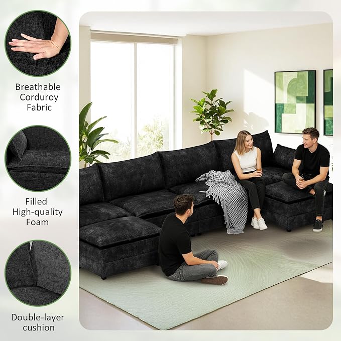 LEVELEVE 147" U-Shape Modular Sofa - Image 6