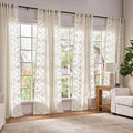 jinchan Belrose 4 Panel Curtains Set 90 Inch Length Floral Curtains Linen Blend by JINCHAN