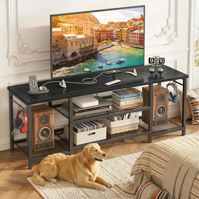 YGEOMER TV Stand for Up to 65 Inch TVs, Entertainment Center - Image 7