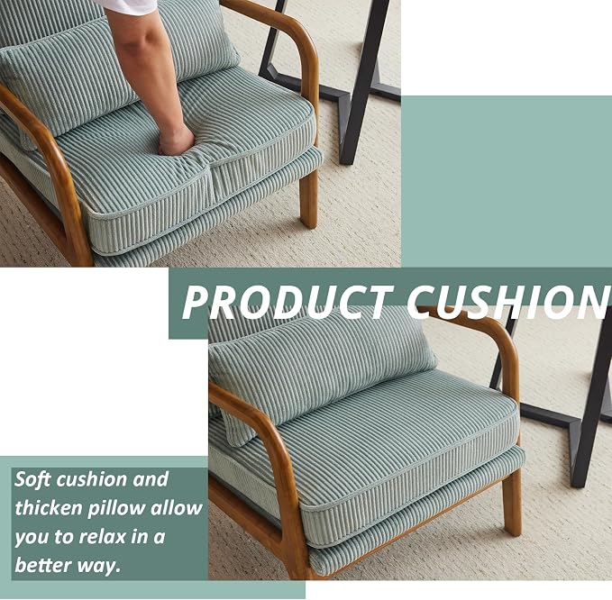Karl home Mid-Century Modern Accent Chair, Living Room Chairs - Image 6