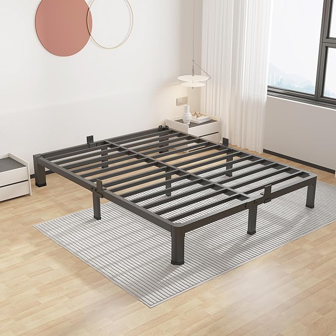 ROIL 7 inch King Size Bed Frame Metal Platform No Box Spring Needed by ROIL