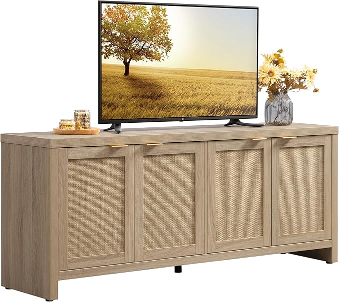 SICOTAS TV Stand for Living Room Boho Entertainment Center for Bedroom by SICOTAS