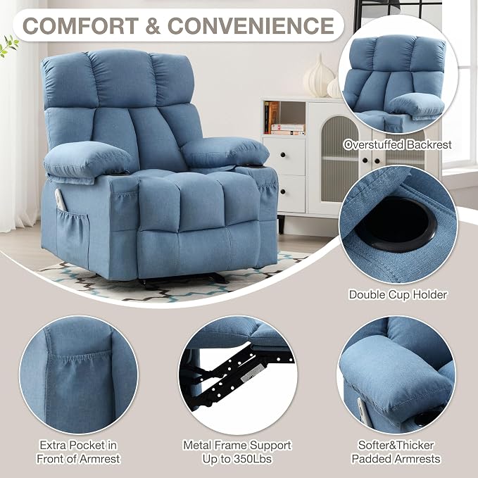 Massage Rocking Recliner Chair, Ergonomic Recliners Sofa - Image 5