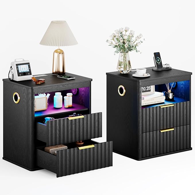 WOOVIVS Modern Nightstand Set of 2 by WOOVIVS