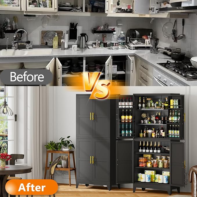 GAIOUS 74.8" Tall Metal Food Cabinet, Storage Cabinets - Image 8