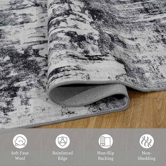 Rugflix 9x12 Area Rugs for Living Room, Washable Large Rug Stain-Resistant Low - Image 7