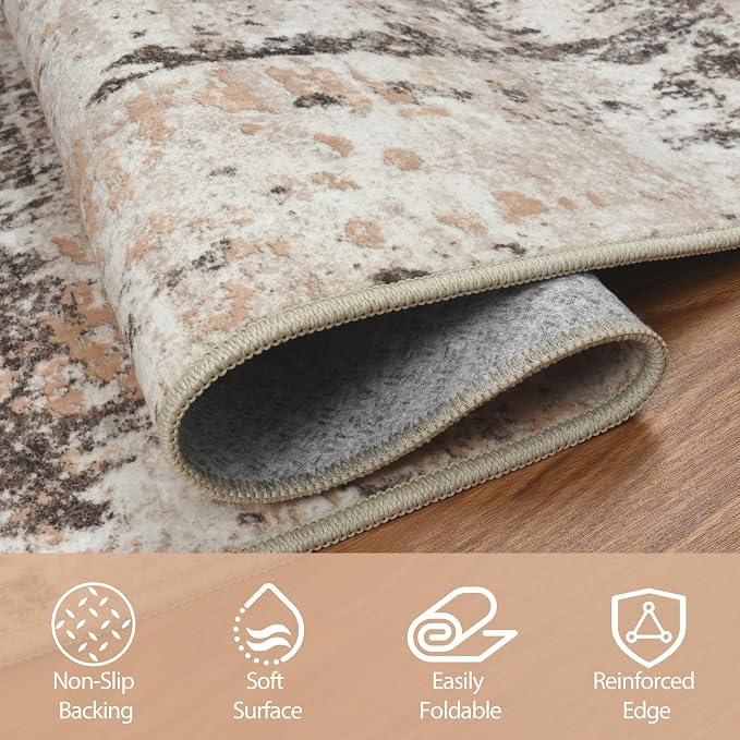 6x9 Area Rugs for Living Room Rug Washable: Abstract Rug for Dining Room - Image 4