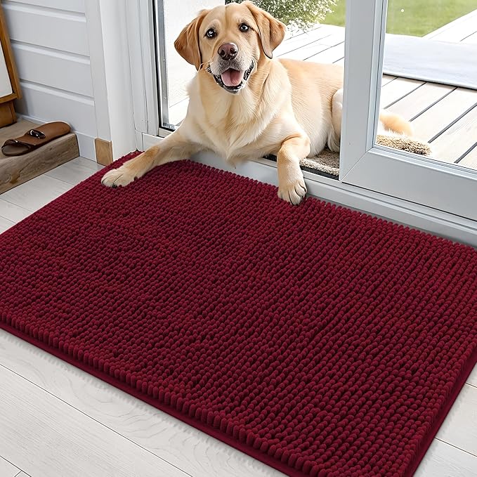 OLANLY Dog Door Mat for Muddy Paws 35x24, Absorbs Moisture and Dirt, Absorbent by OLANLY