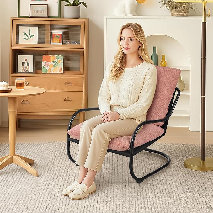Peace nest Modern Accent Chair, Soft Upholstered Armchair - Image 7