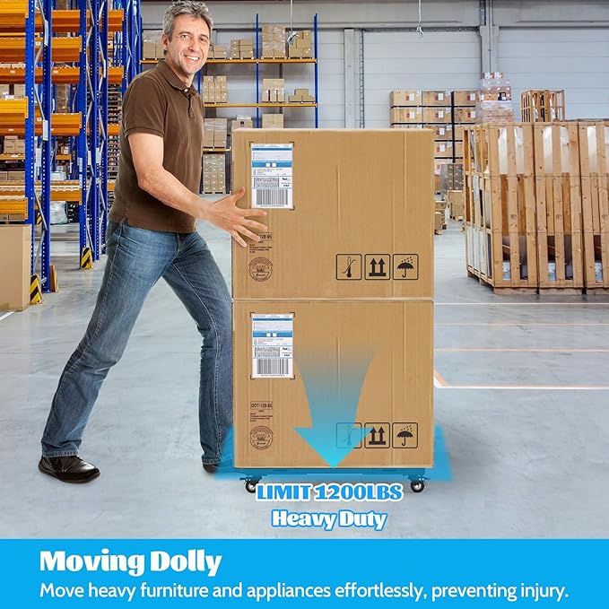 Adjustable Moving Dolly, Furniture Dolly Heavy Duty 1200 Lbs Load Capacity - Image 2