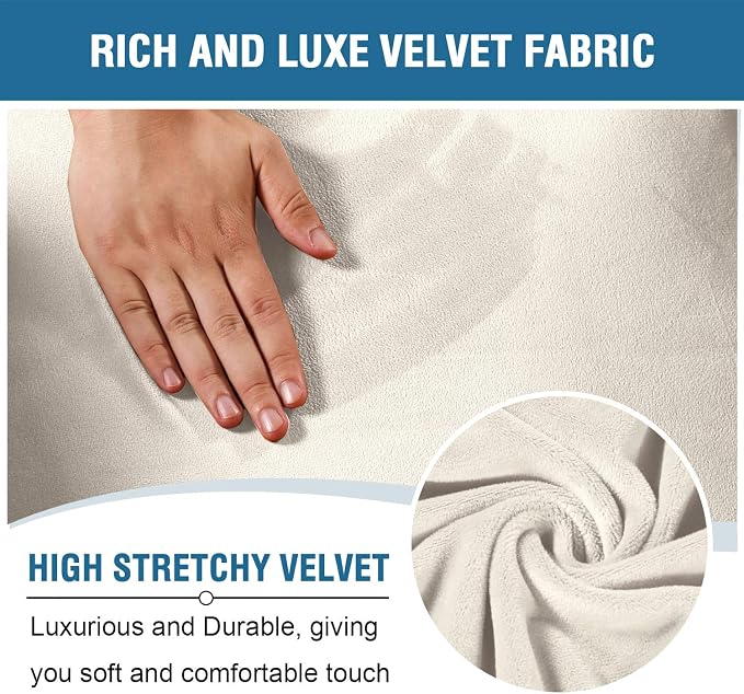 H.VERSAILTEX Velvet Stretch Recliner Couch Covers 4-Pieces Style Recliner Chair - Image 3