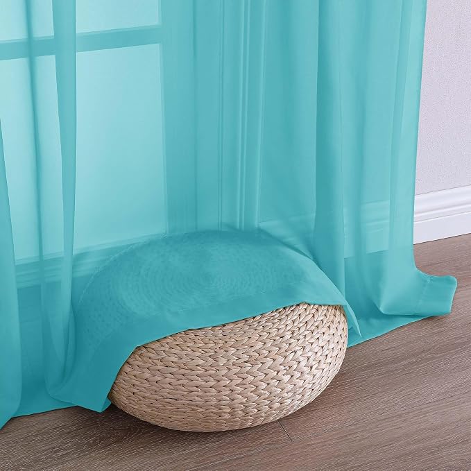 OVZME Turquoise Bedroom Curtains 2 Panel Sets 90 Inch Length, 59 Inch Extra - Image 5