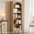 Arched Bookshelf with 5 Tier Open Shelves, Study and Living Room, Natural Oak by JMHDYG