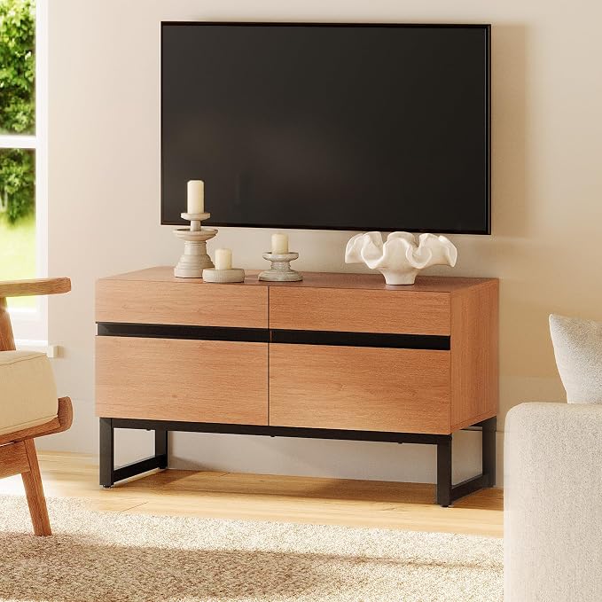 WAMPAT Modern TV Stand for 26-40 Inch TVs, Wood Entertainment Center by WAMPAT