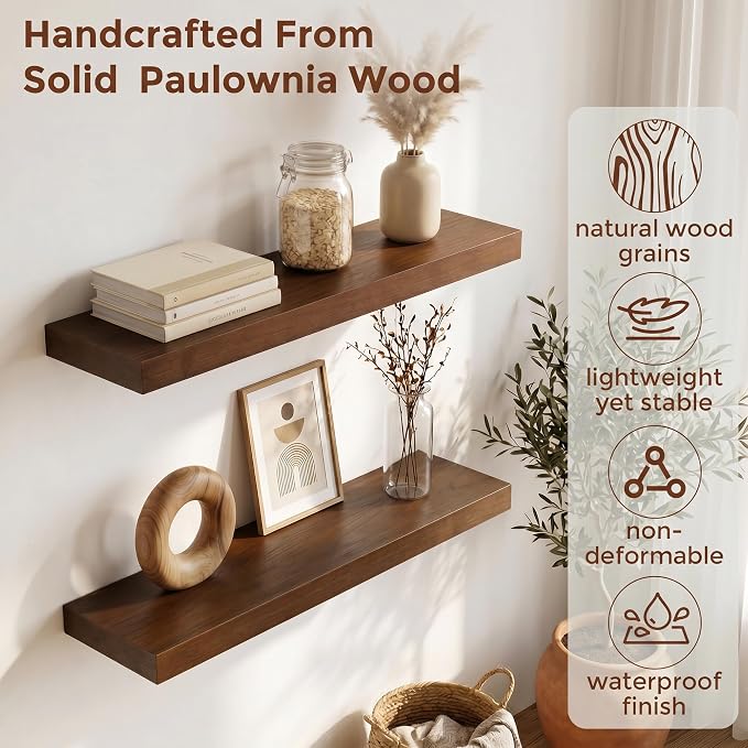 fuqing Wood Floating Shelves | 24 Inch Floating Shelves - Image 4