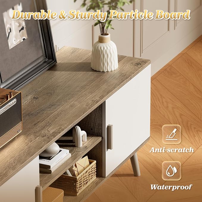 SUPERJARE TV Stand for 55 Inch TV, Entertainment Center - Image 7