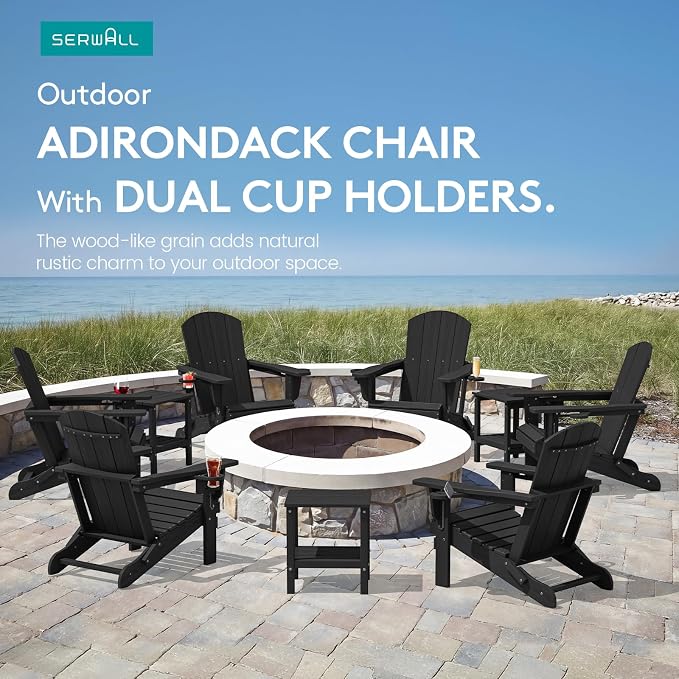 SERWALL HDPE Folding Adirondack Chair - Image 9