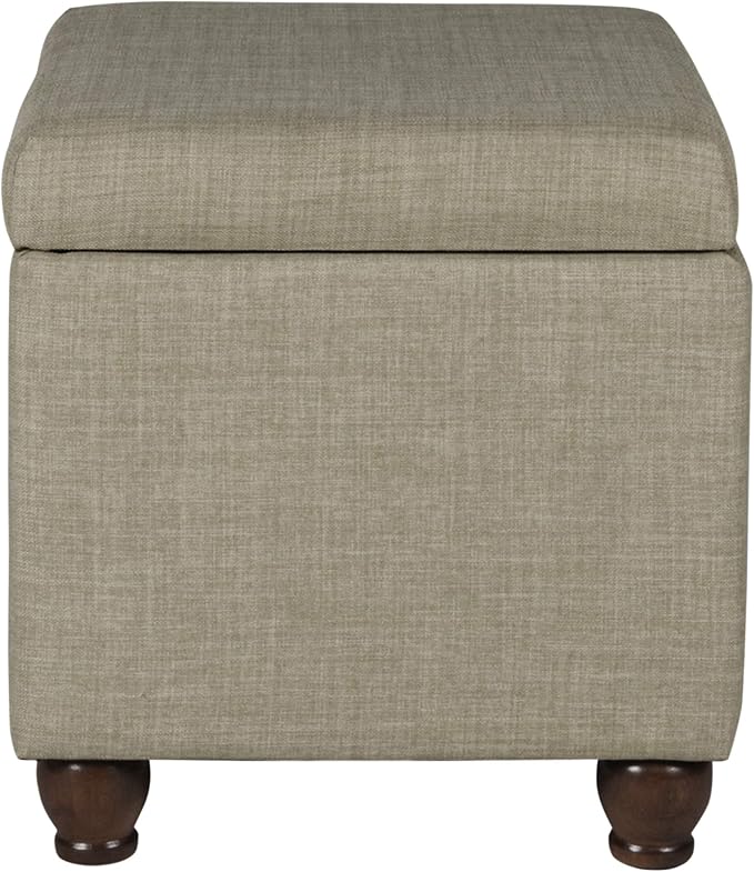 Homepop Home Decor | Upholstered MediumRectangular Storage Ottoman | Hinged Lid - Image 6