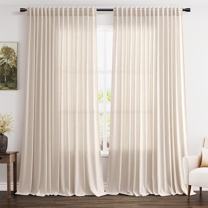 Nanspring Extra Wide Linen Curtains by Nanspring
