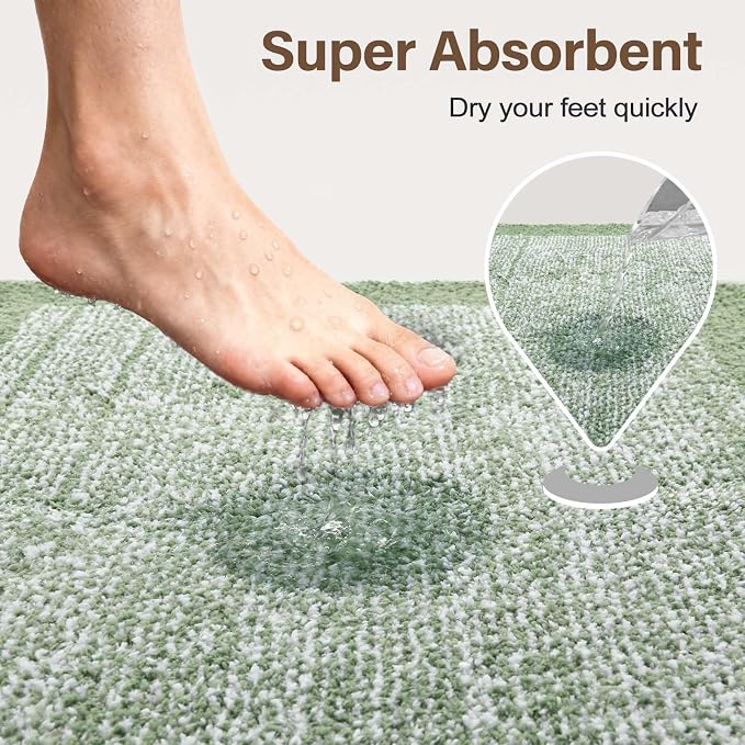 60x24 Long Bathroom Rugs Washable Non Slip, Soft Absorbent Quick Dry Mats - Image 7