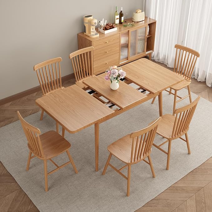 Muwuele Solid Wood Extendable Dining Table - Image 9