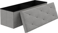 VECELO 43'' Folding Storage Ottoman Bench, Storage Chest, Linen Fabric Foot by VECELO