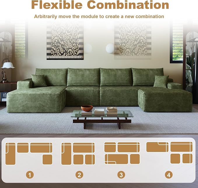 AUGOP 136" Sectional Couches for Living Room Modern Modular Sofa - Image 7
