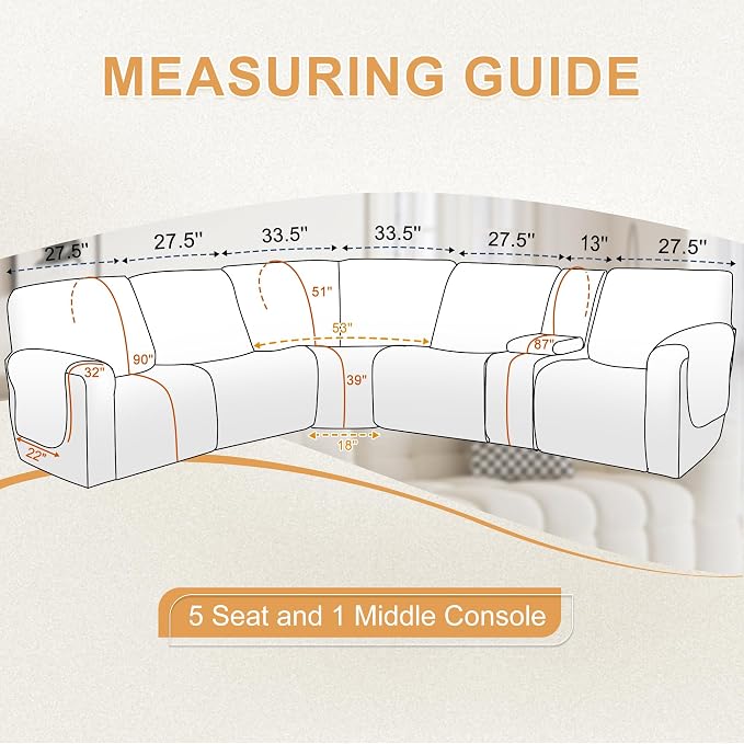 HDCAXKJ 100% Waterproof Reclining Sectional Couch Covers L Shape Recliner Sofa - Image 2