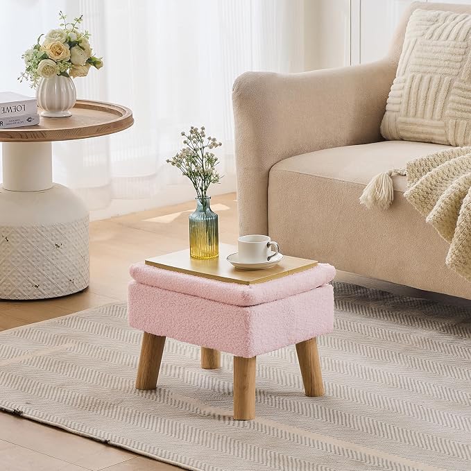 Storage Ottoman, Small Foot Stool Ottoman - Image 6