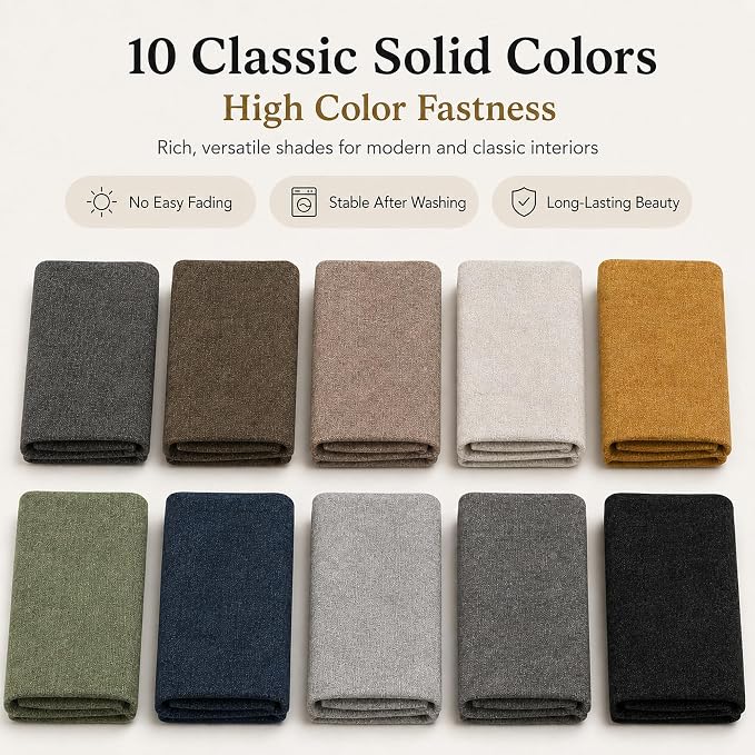 Mini Chenille Linen Blend Upholstery Fabric by the Yard, 57 Inch Wide Soft - Image 4