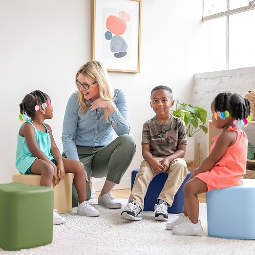 ECR4Kids SoftZone Toddler Modular Stool Seating Set, Classroom Furniture - Image 9