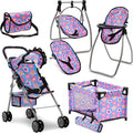 Baby Doll Stroller Bed and Swing Nursery Playset, Baby Doll Accessories by DollsToPlay