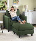 Welzona Sofa Accent Chair with Ottoman, Tool-Free Setup Living Room Accent by WelzonaDirect