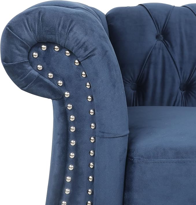 RARZOE 3 Pieces of Living Room Furniture Sofa Sets, Modern Velvet Chesterfield - Image 4