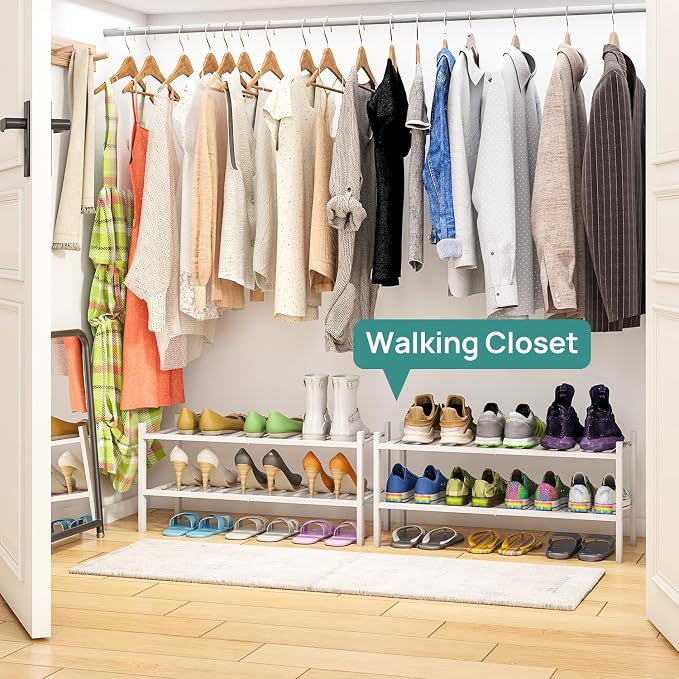 viewcare White Shoe Rack for Entryway, 2 Tier Shoe Organizer for Hallway Closet - Image 4
