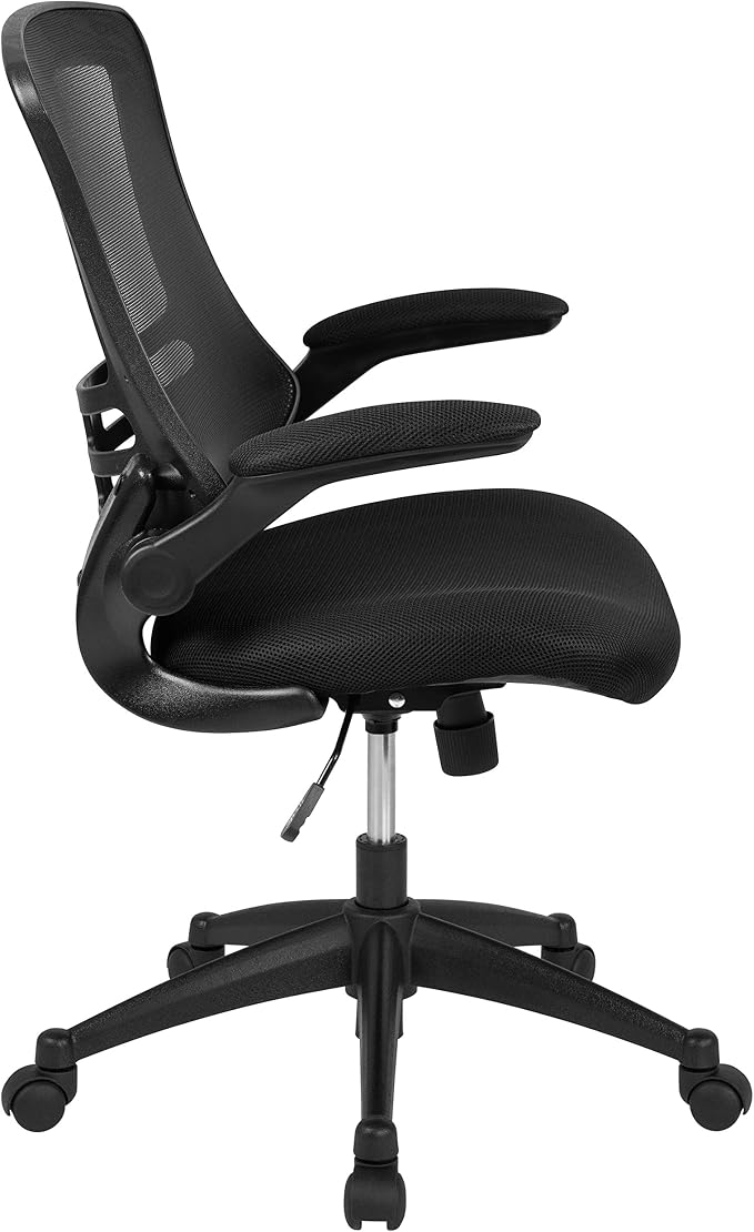 Flash Furniture Kelista Mid-Back Black Mesh Swivel Ergonomic Task Office Chair - Image 8