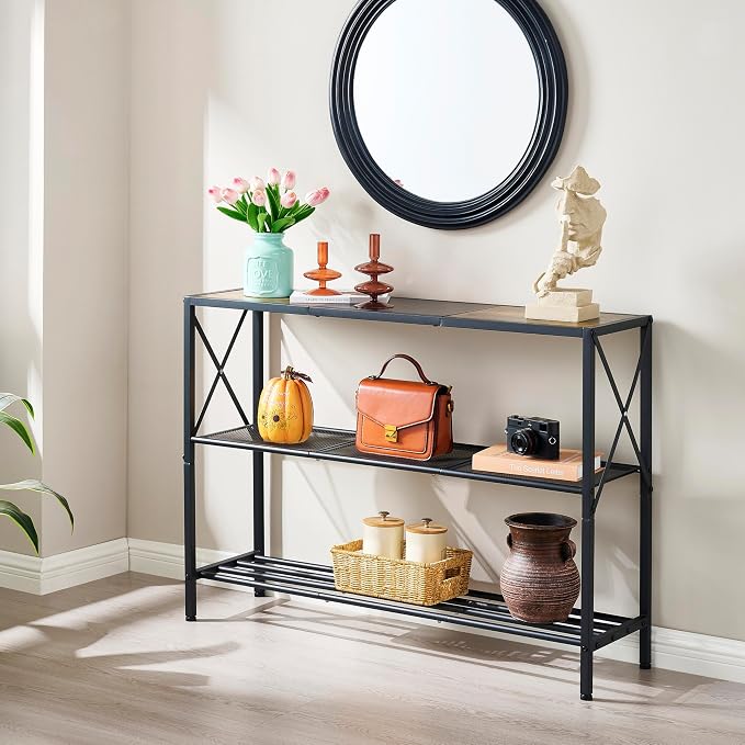 Hoctieon Industrial Console Table, 3 Tier Entryway Table, Hallway Table - Image 11