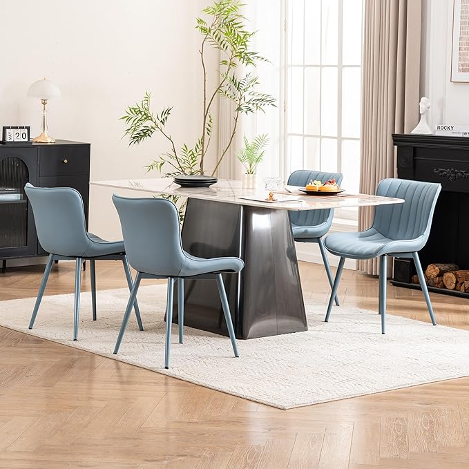YOUNUOKE Mid-Century Modern Dining Chairs Set of 2, Armless Accent Chair - Image 4