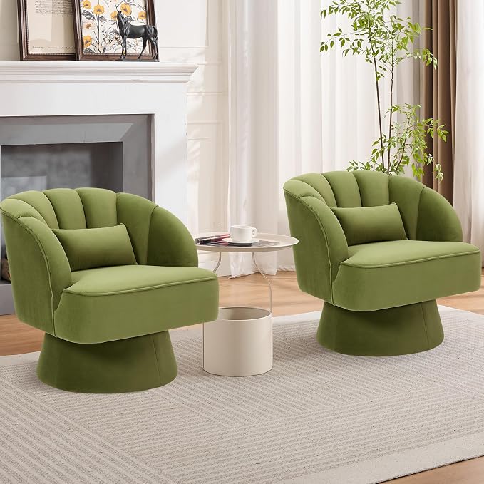Garvee Ultra-Plush Swivel Accent Chair, 360° Barrel Lounge Chair - Image 6