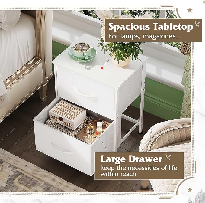 WLIVE White Night Stand, Small Dresser - Image 5