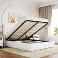 Allewie Queen Size Velvet Lift Up Storage Bed, Modern Wingback Headboard by Allewie