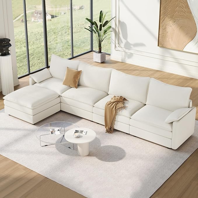 Vesgantti 142" Cloud Couch Sectional Modular Sofa, Comfy Sectional Couch by Vesgantti