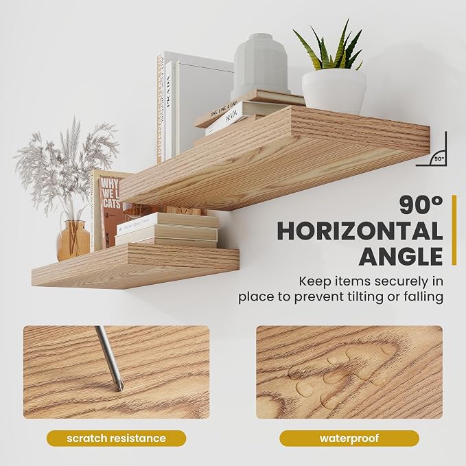 Acovy 16 Inch Floating Shelves, 9.3" Deep Floating Shelf Wall Mounted, Rustic - Image 7