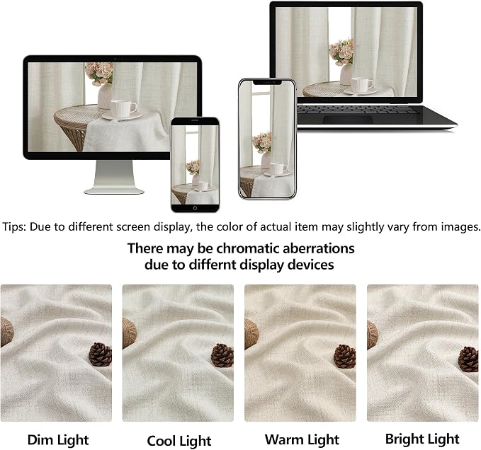 OWENIE Natural Valances for Windows 1 Pcs 20 Inch Length, Light Filtering - Image 9