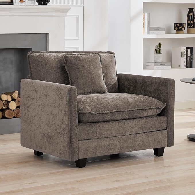 WUTUTUEE 41'' Modern Chenille Oversized Chair, Upholstered Accent Living Room by WUTUTUEE