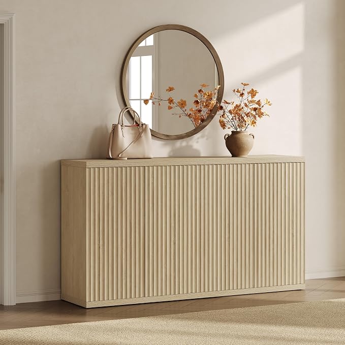 SICOTAS Buffet Cabinet with Storage Accent Sideboard Modern Credenza with Doors - Image 7