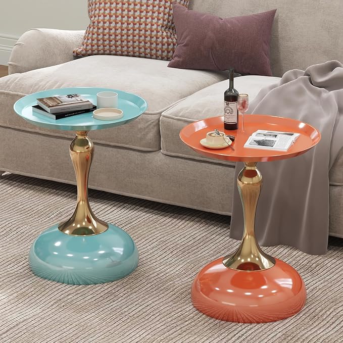 2-Pack Sleek Hourglass Side Table by Unknown