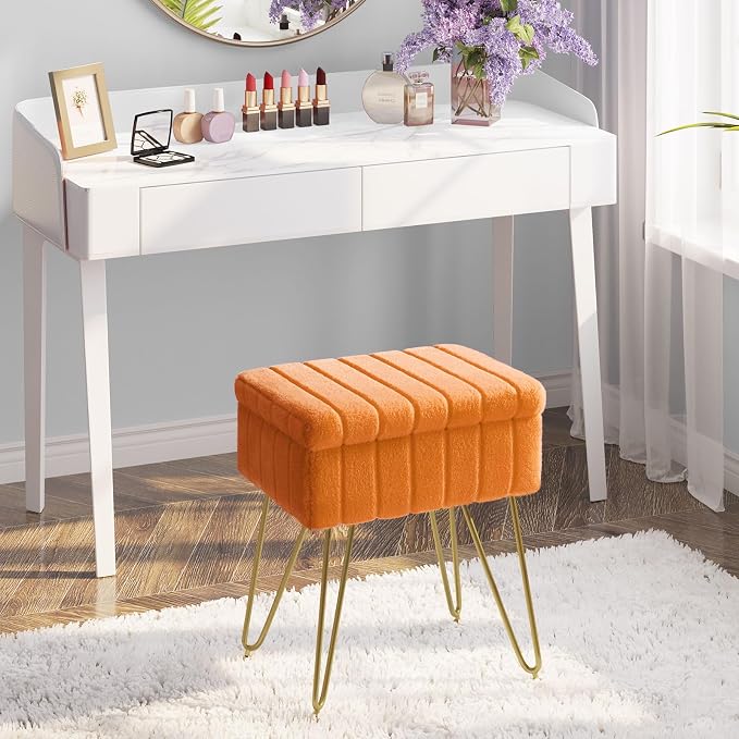 Greenstell Vanity Stool Chair Faux Fur - Image 2
