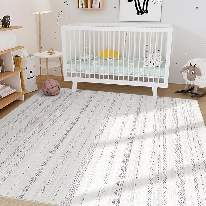 Nakagishi 9x13 Area Rugs Living Room: Washable Boho Large Neutral Soft - Image 7